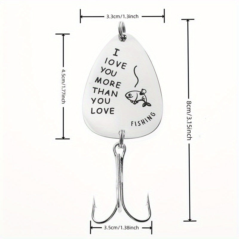 1pc 2g Text Sequins Fishing Hook With Love Fishing More Love You