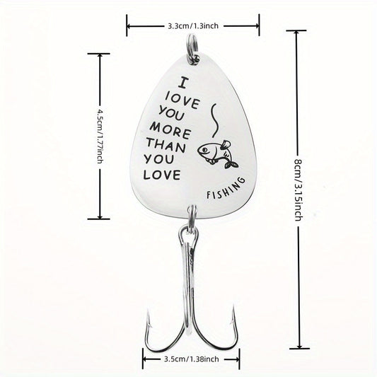1pc 2g Text Sequins Fishing Hook With Love Fishing More Love You