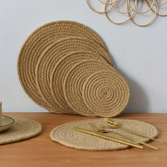 4pcs Burlap Placemat Table Mat Dining Home Decor Kitchen Gadgets