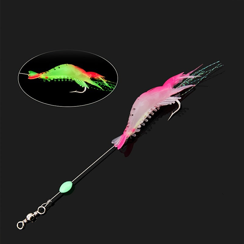 1pc 5g Luminous Shrimp Lure Biomimetic Bait With Barbed Hook