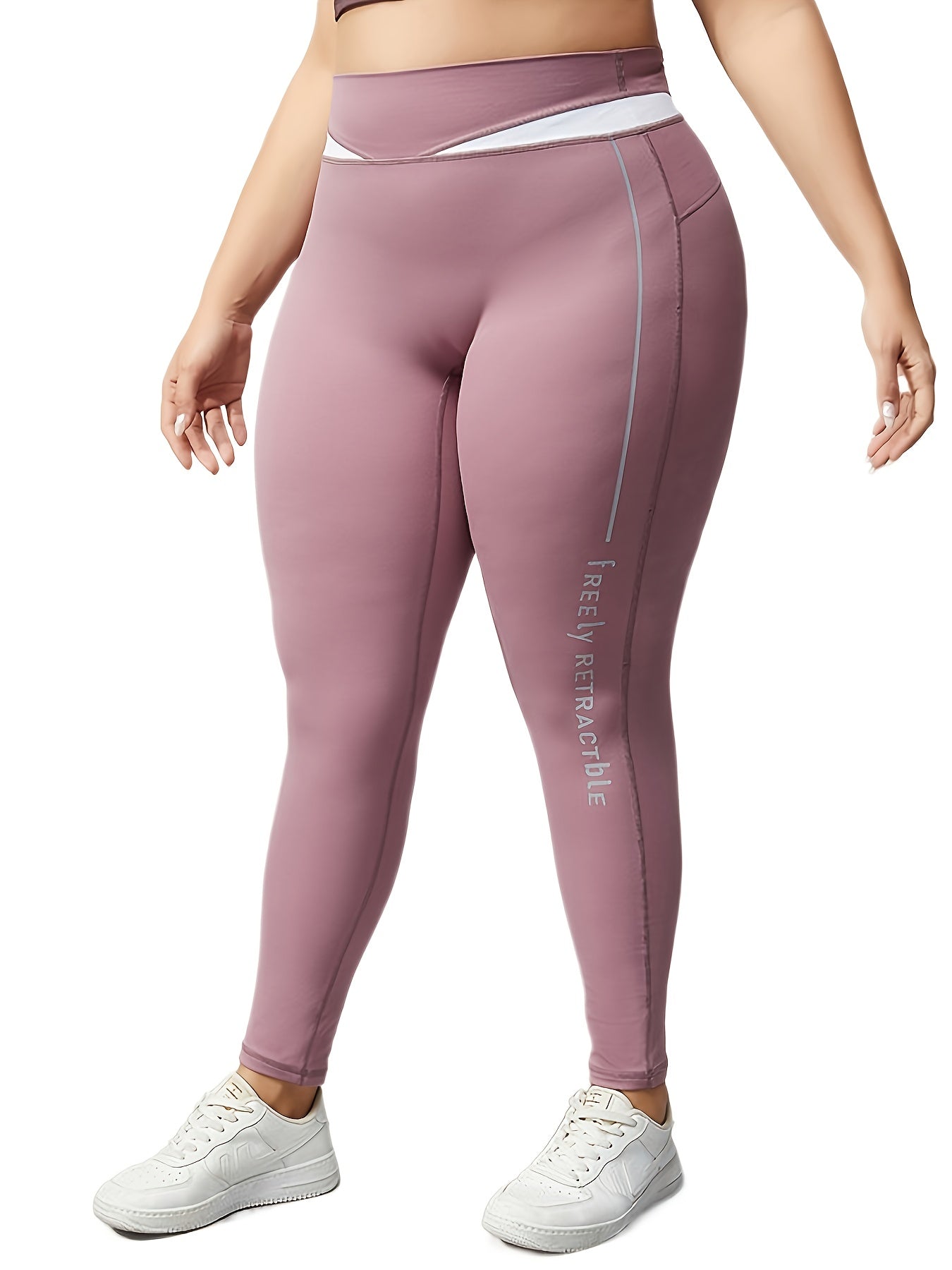 Letter Print High Waist Yoga Running Sports Leggings