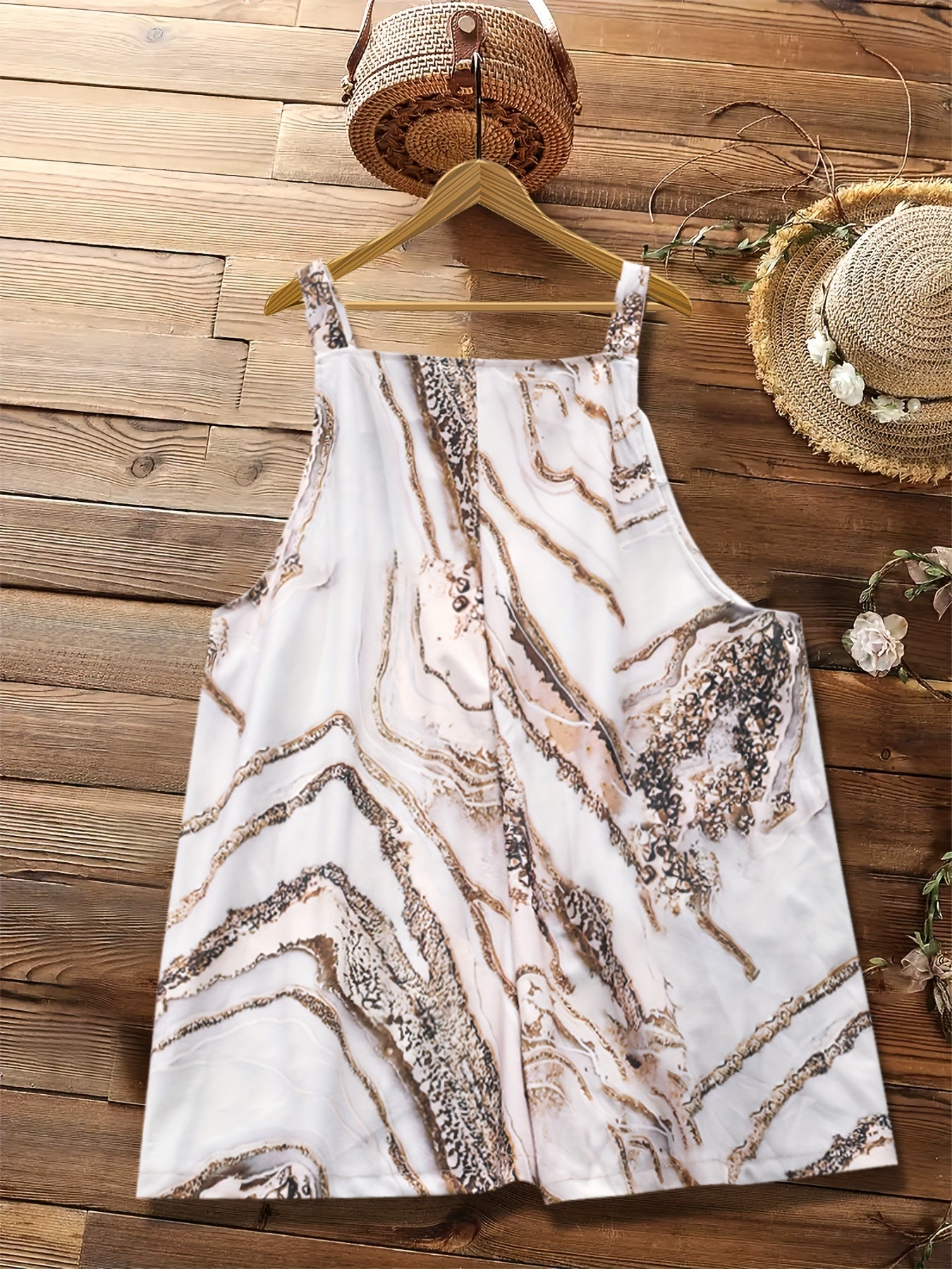 Floral Print Strap Overall Jumpsuit for Spring & Summer