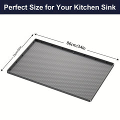 Waterproof Silicone Under Sink Mat with Drain Hole - Cabinet Tray Protector