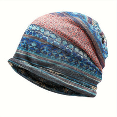Bohemian Style Pattern Beanie Hat for Outdoors