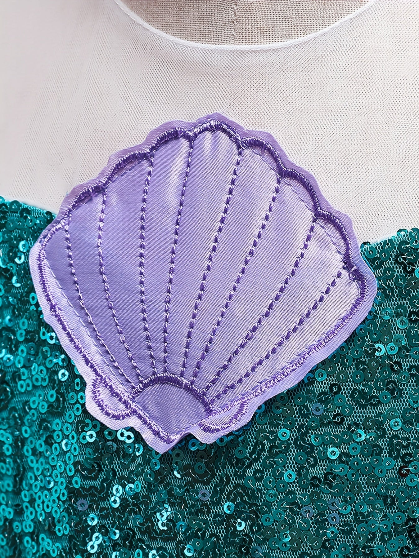 Girl's Mermaid Dress Princess Costume Lace Tulle Floor Length