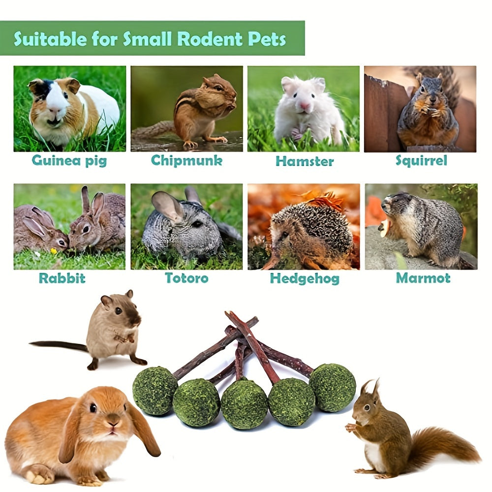 4pcs Bunny Chew Toys Natural Alfalfa Grass Small Animal Chew Toys