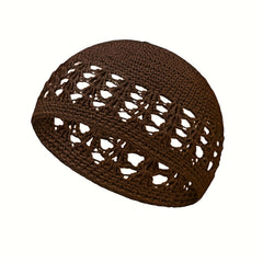6pcs Hollow Out Crochet Beanie Elastic Head Wraps Unisex Breathable Skull Cap