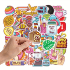 50pcs Water Bottles Laptop Skateboard Vinyl Stickers Waterproof