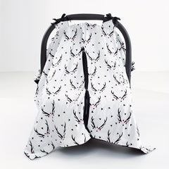 Girl's Sunshade Seat Cover with Deer Horn Flower Print