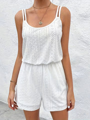 Sleeveless Eyelet Romper Jumpsuit for Women