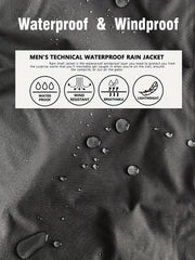 Men's Casual Hooded Block Waterproof Windbreaker Jacket Coat