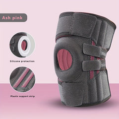 Knee Pad with Soft Silicone Openings for Patella Stabilization