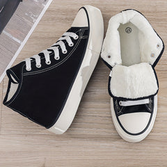 Thermal Furry High Top Canvas Sneakers