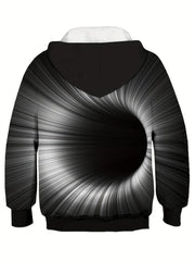 Hole Pattern Kid's Hoodie Long Sleeve Top for Spring Fall