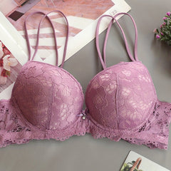 Double Strap Lace Push Up Bra for Women