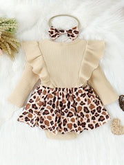 2pcs Baby Girls Christmas Plaid Stitching Skirt Romper Set