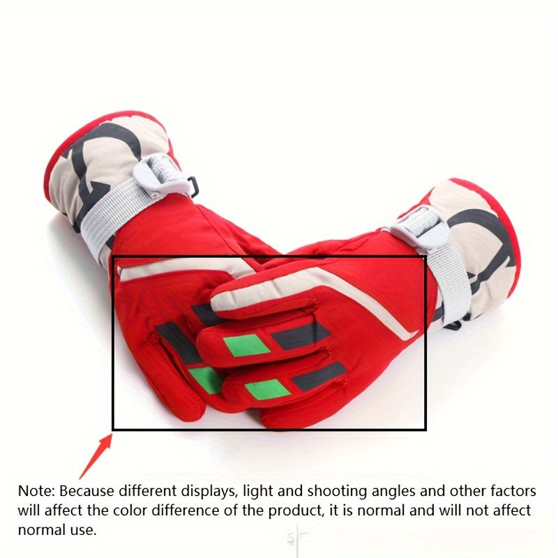 Youth Skiing Gloves, Windproof & Waterproof Winter Gloves for Outdoor Activities