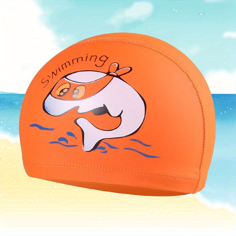 Kids Cartoon Animal Print Waterproof Swimming Cap for Boys & Girls