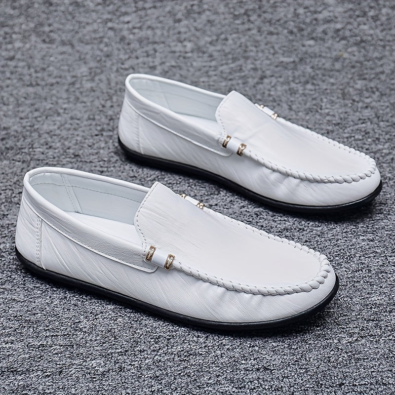 Men's Moc Toe Loafer Shoes PU Leather Slip On Shoes