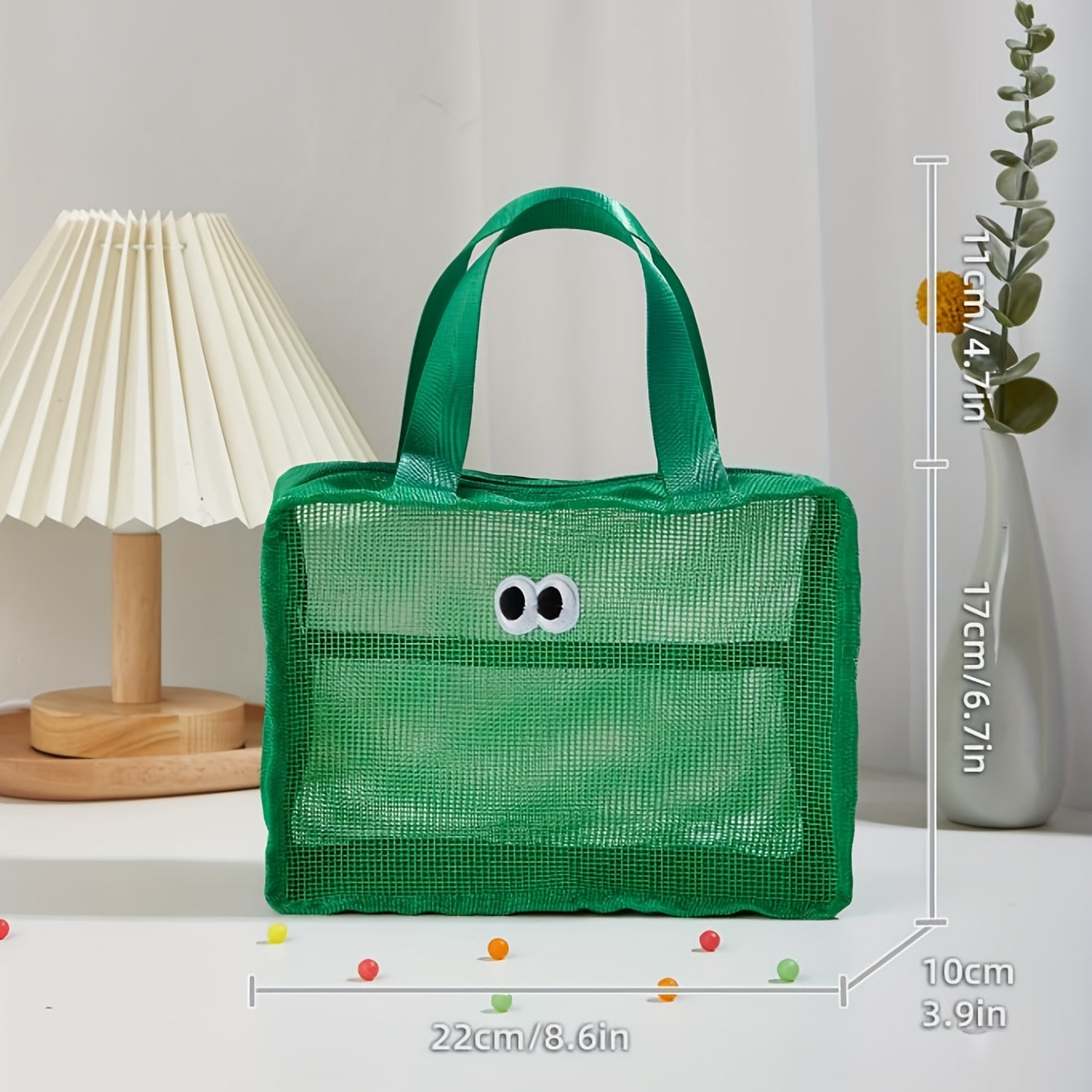 Cartoon Mesh Handbag Portable Travel Toiletry Bag