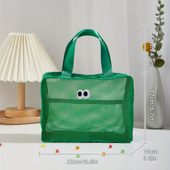 Cartoon Mesh Handbag Portable Travel Toiletry Bag