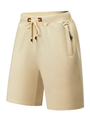 Men's Breathable Shorts Side Zipper Pockets Summer Drawstring Elastic Waist