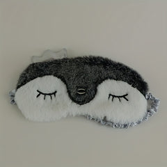 Soft Animal Shaped Eye Mask Plush Blackout Blindfold For Travel
