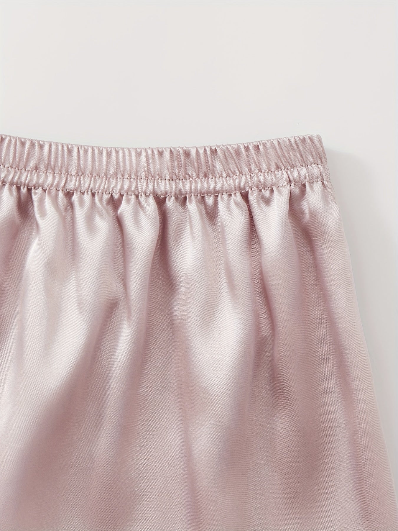 Satin Pajama Set Crew Neck Cami Top & Shorts