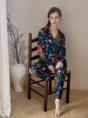 Floral Print Pajama Set Long Sleeve Top & Pants