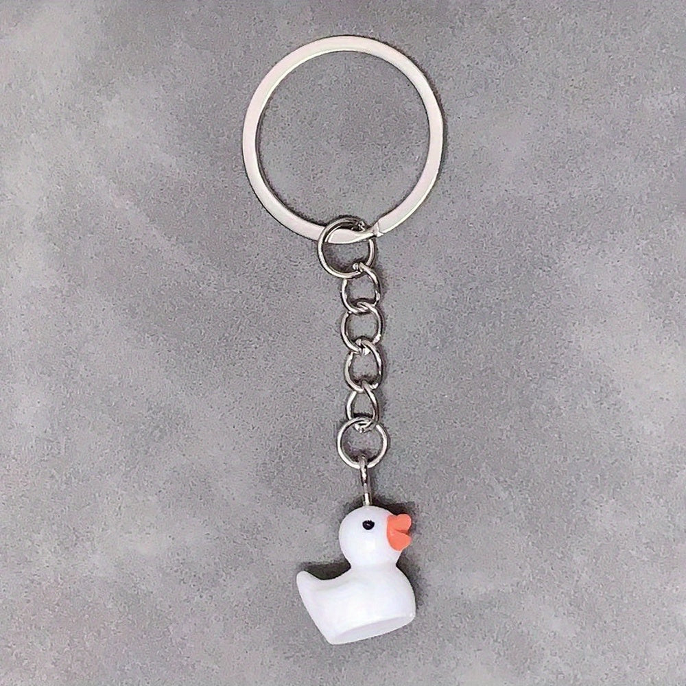 7pcs Duck Keychain Bag Pendant Resin Yellow Duck Accessories