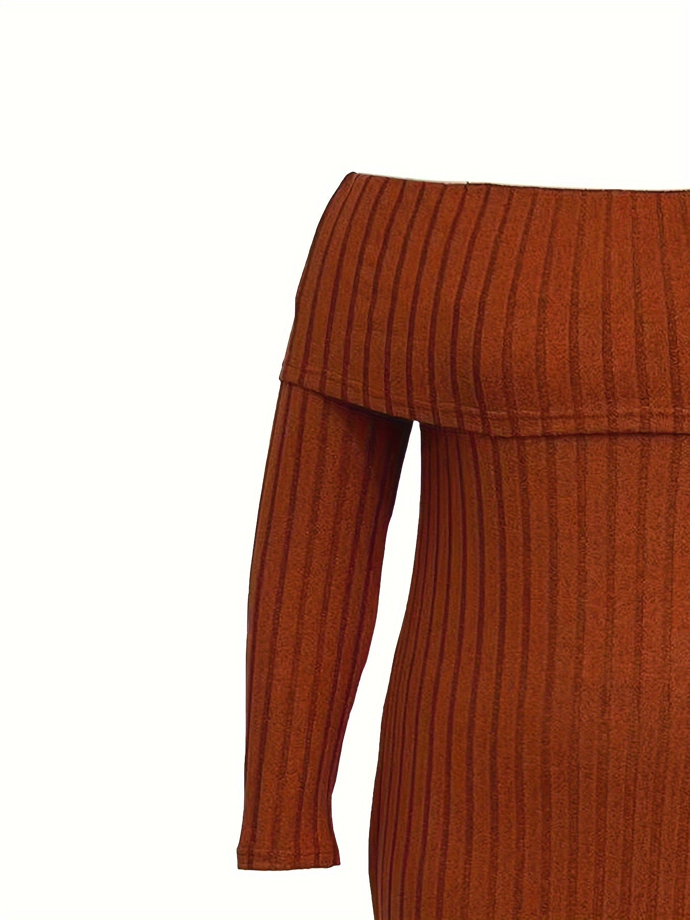 Off Shoulder Ribbed Bodycon Dress