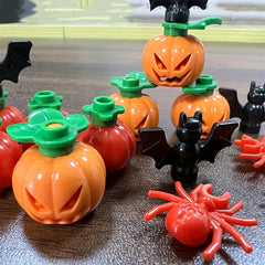 Halloween Stacking Blocks Set Spooky Pumpkin Heads Bats Spiders Ghost House