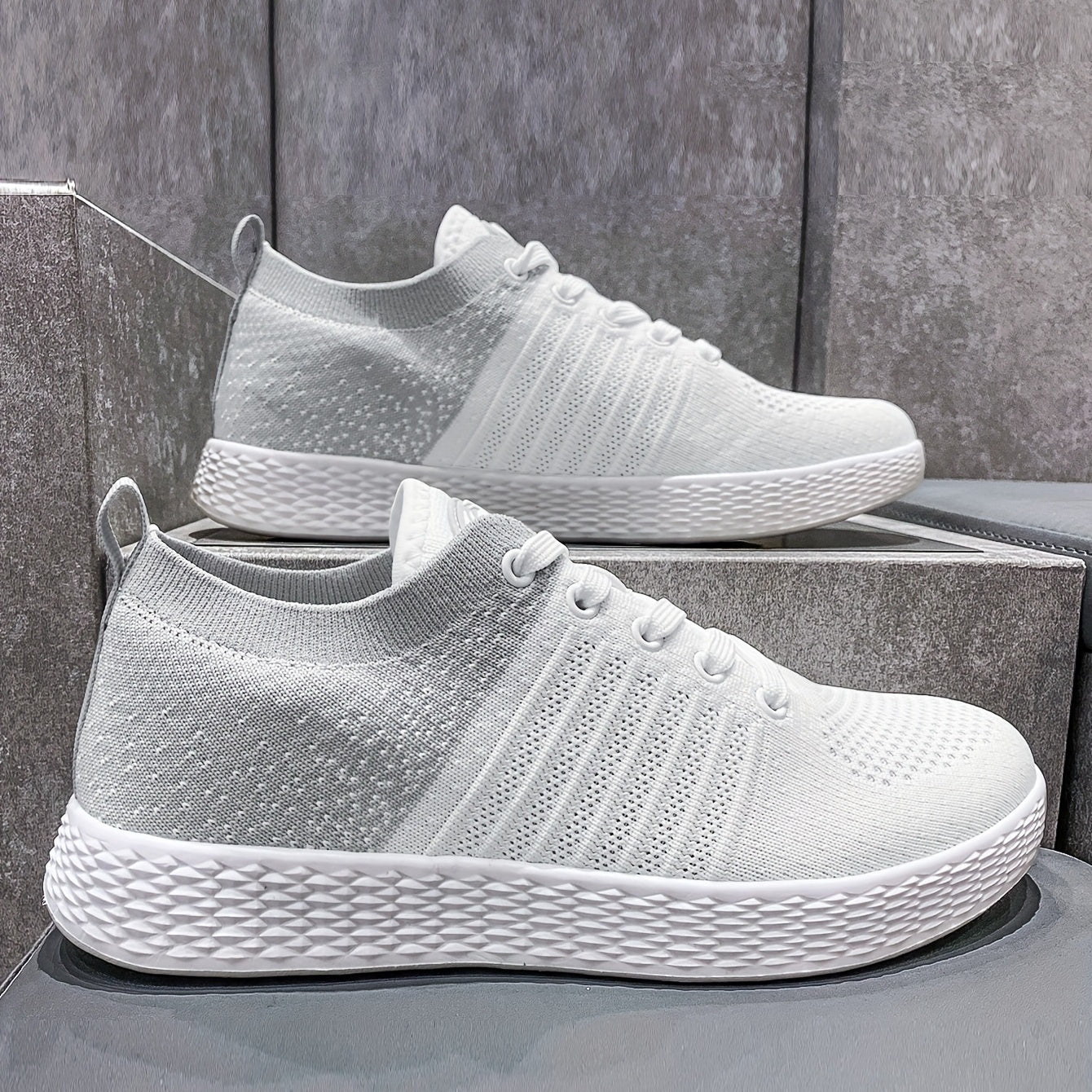 Men's Breathable Slip On Knit Sneakers Casual Outdoor Walking Shoes