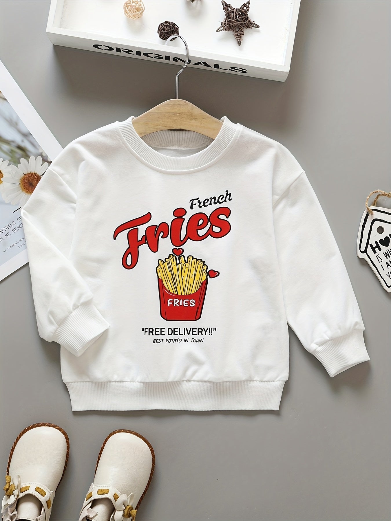 2pcs Boys Letter Print Hooded Sweatshirt Spring Fall Kids Clothing