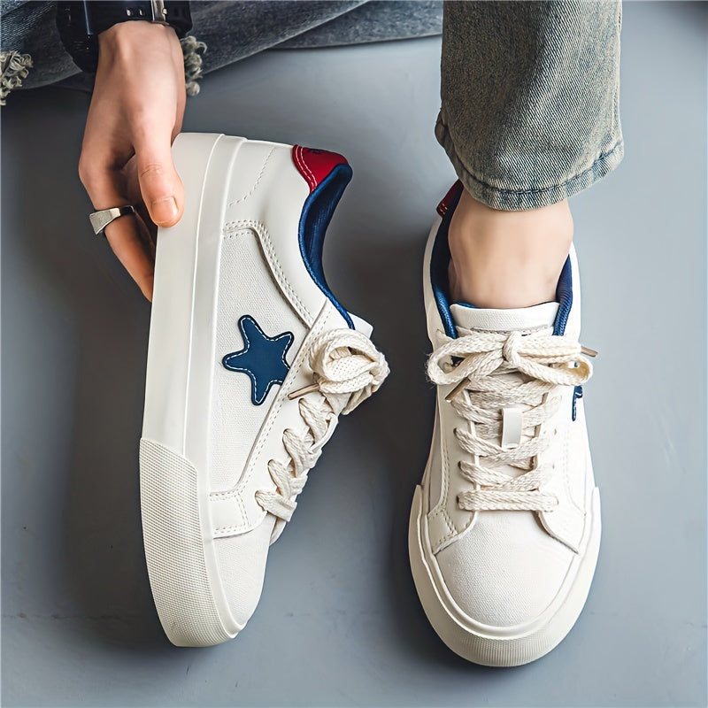 Men's Star Pattern Skate Shoes Non Slip Sneakers For Youth Men