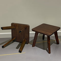 Walnut Dark Solid Wood Shoe Changing Stool Adult Wooden Small Stool