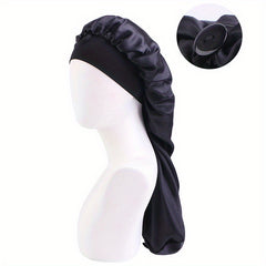 Solid Satin Long Hair Bonnet Head Scarf Night Cap