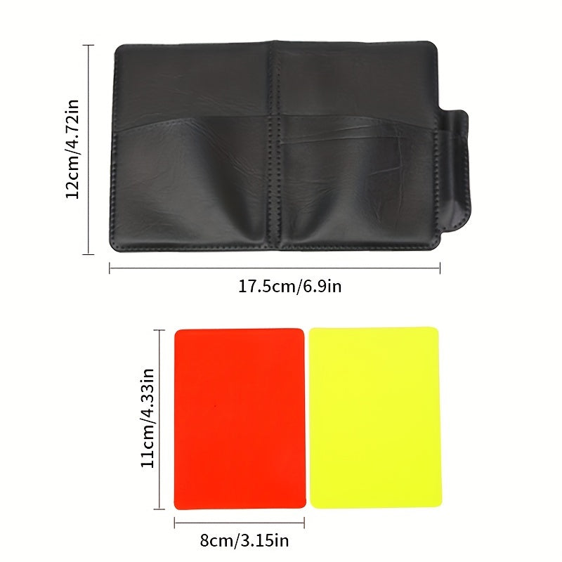 Football Red/Yellow Card Set w/ Leather Case & Pencil