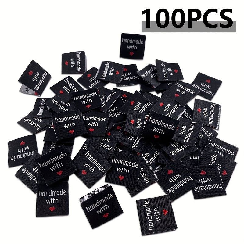 100pcs/300pcs With Love Woven Sewing Labels