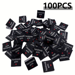 100pcs/300pcs With Love Woven Sewing Labels