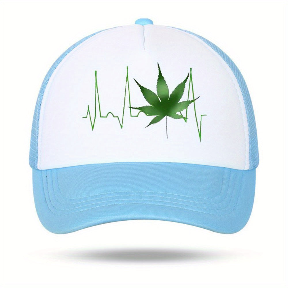 Leaf Print Breathable Sun Hat Outdoor Baseball Cap