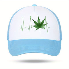 Leaf Print Breathable Sun Hat Outdoor Baseball Cap
