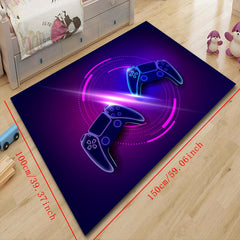 Colorful Game Console Floor Carpet Enhances Gaming Experience