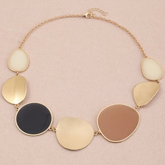 Minimalist Asymmetrical Colorblock Necklace Exaggerated Geometric Creativity