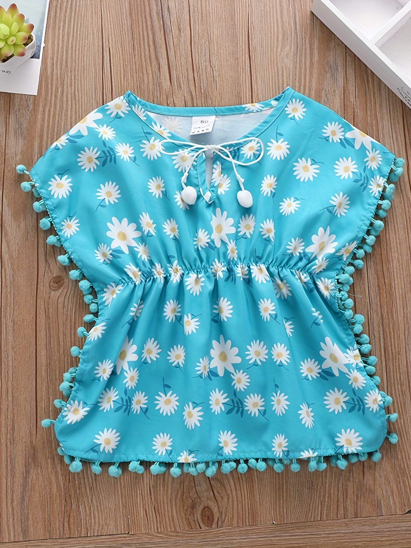 Baby Girls Cartoon Graphic Sleeveless Cover Up Dress