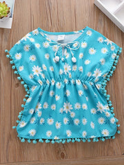 Baby Girls Cartoon Graphic Sleeveless Cover Up Dress