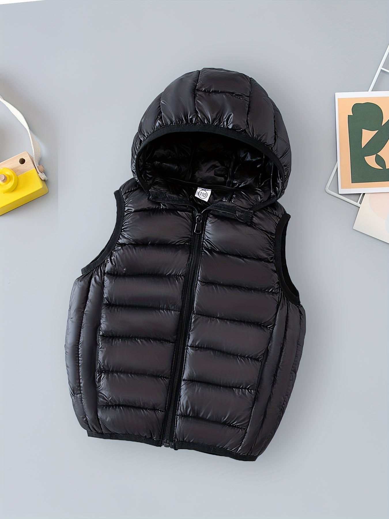 Boys Puffer Vest Hooded Zip Sleeveless Jacket Kids Clothes Winter
