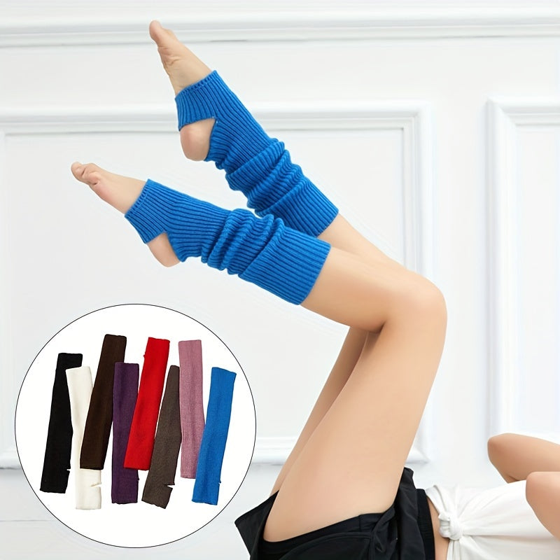 High Elastic Ribbed Knit Leg Warmers for Yoga Barre Ballet