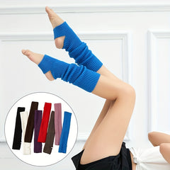 High Elastic Ribbed Knit Leg Warmers for Yoga Barre Ballet