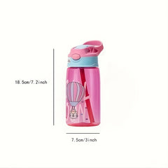 480ml Cleanable Water Bottle With Silicone Straw Leakproof Water Cup